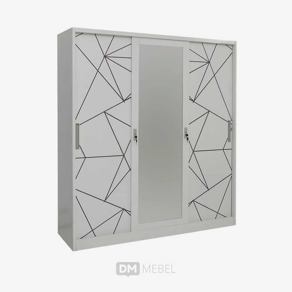 LEMARI BESI PAKAIAN PINTU 3 SLIDING 160 LB 3302C BUFALO _web satuan_ (1) (1)